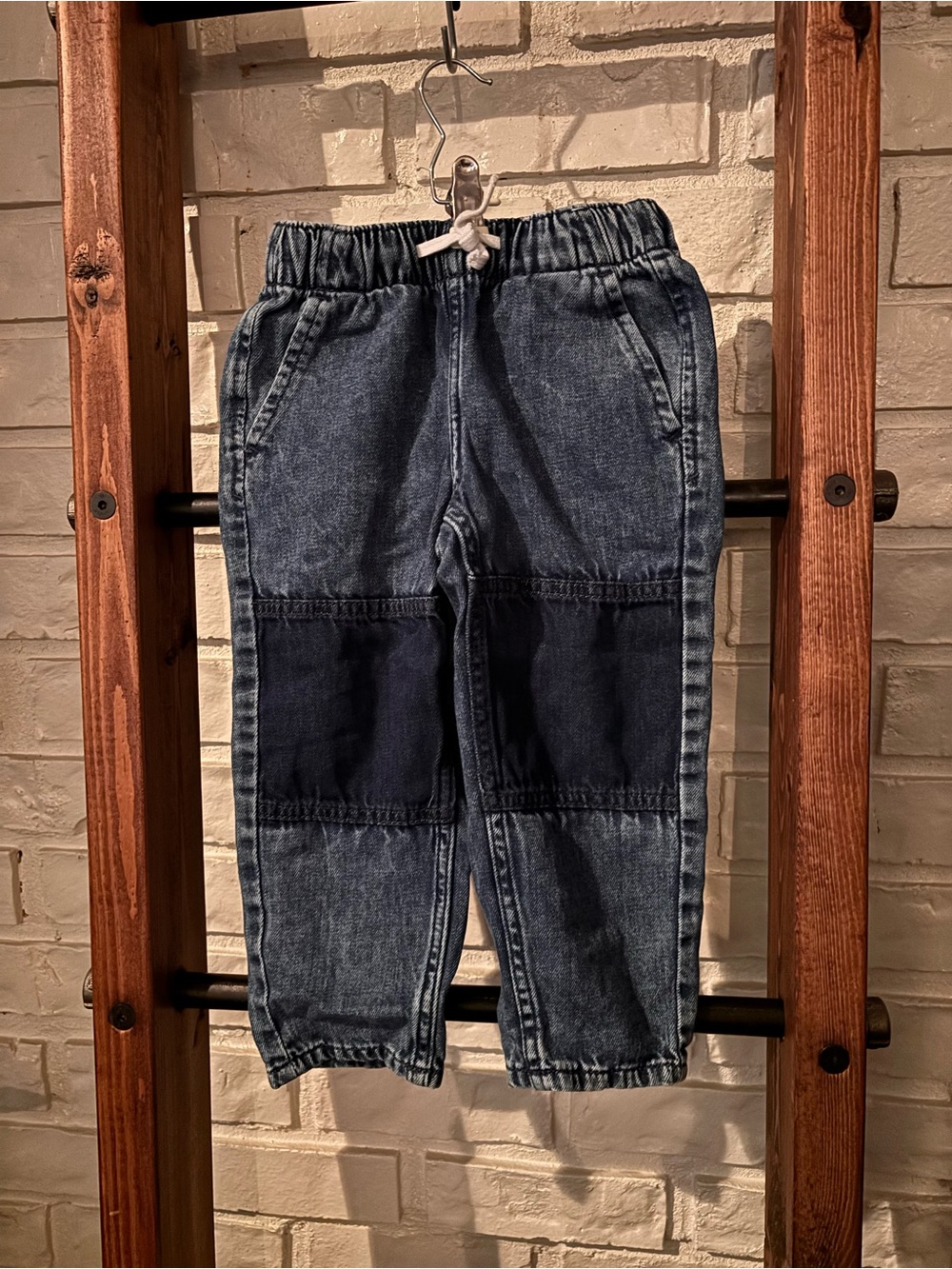 ✨3/$25✨ Kids Dark Wash Patch Denim Jogger Pants